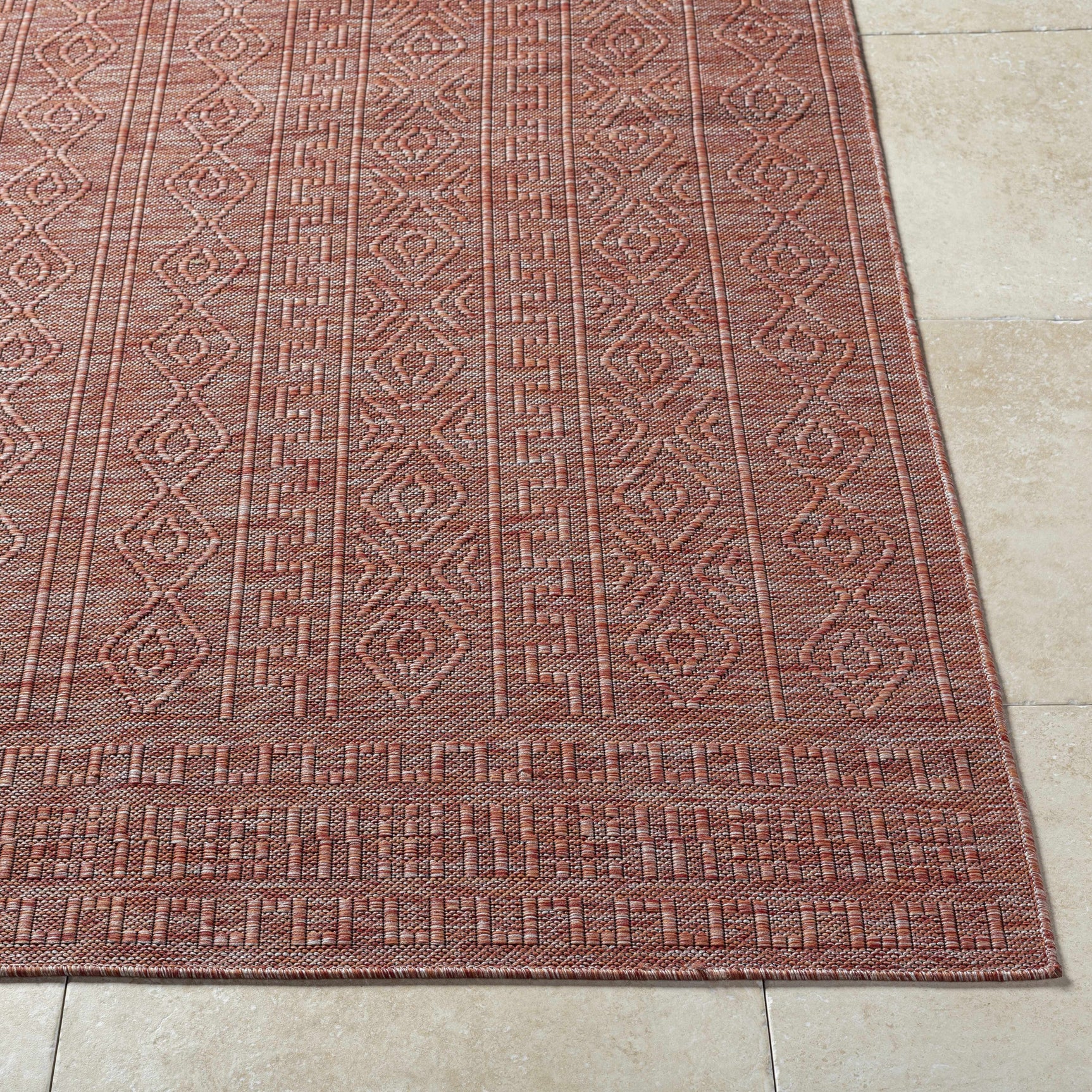 Nuela Burgundy Outdoor Area Rug - Clearance - Ornate Home