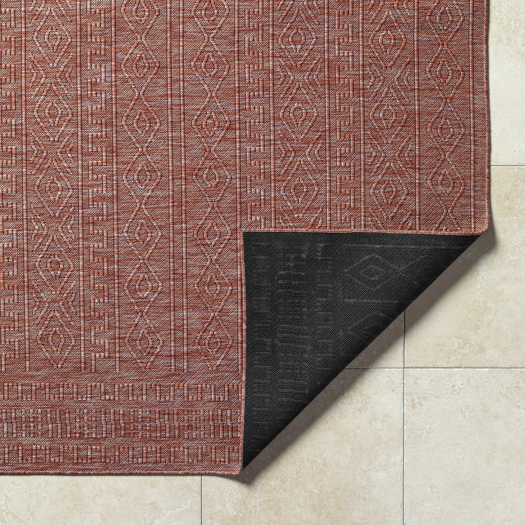 Nuela Burgundy Outdoor Area Rug - Clearance - Ornate Home