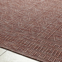 Nuela Burgundy Outdoor Area Rug - Clearance - Ornate Home