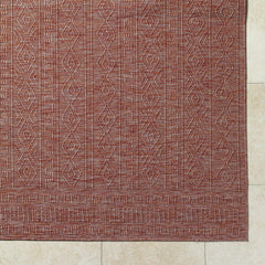 Nuela Burgundy Outdoor Area Rug - Clearance - Ornate Home