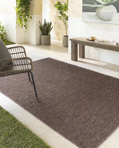 Nuela Dark Brown Outdoor Area Rug - Clearance - Ornate Home