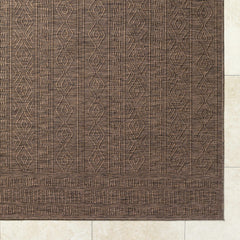 Nuela Dark Brown Outdoor Area Rug - Clearance - Ornate Home