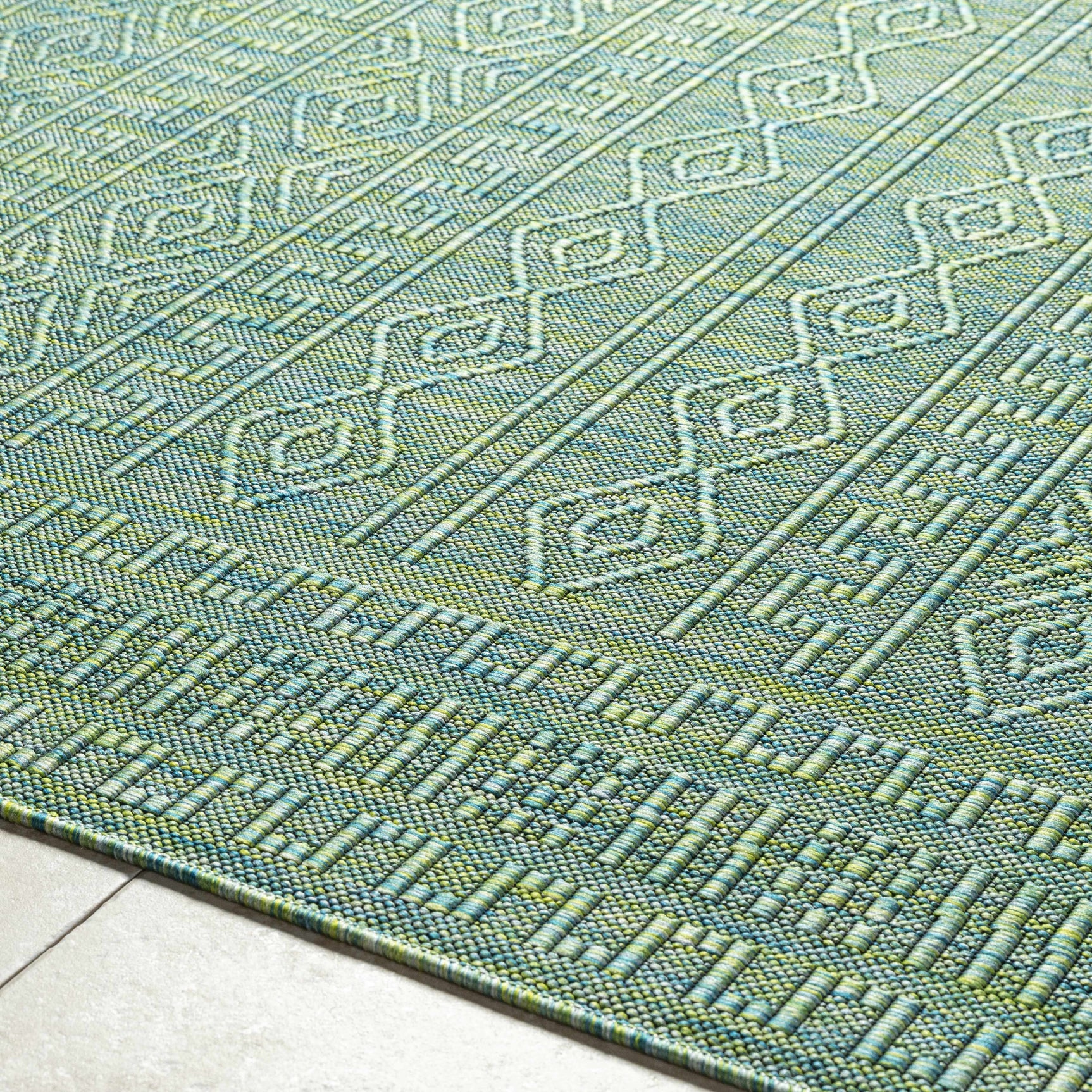 Nuela Green Outdoor Area Rug - Clearance - Ornate Home