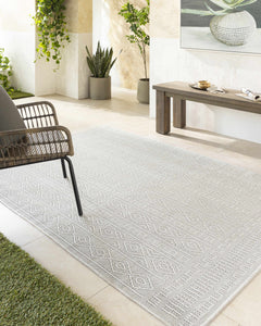 Nuela Light Gray Outdoor Area Rug - Clearance - Ornate Home