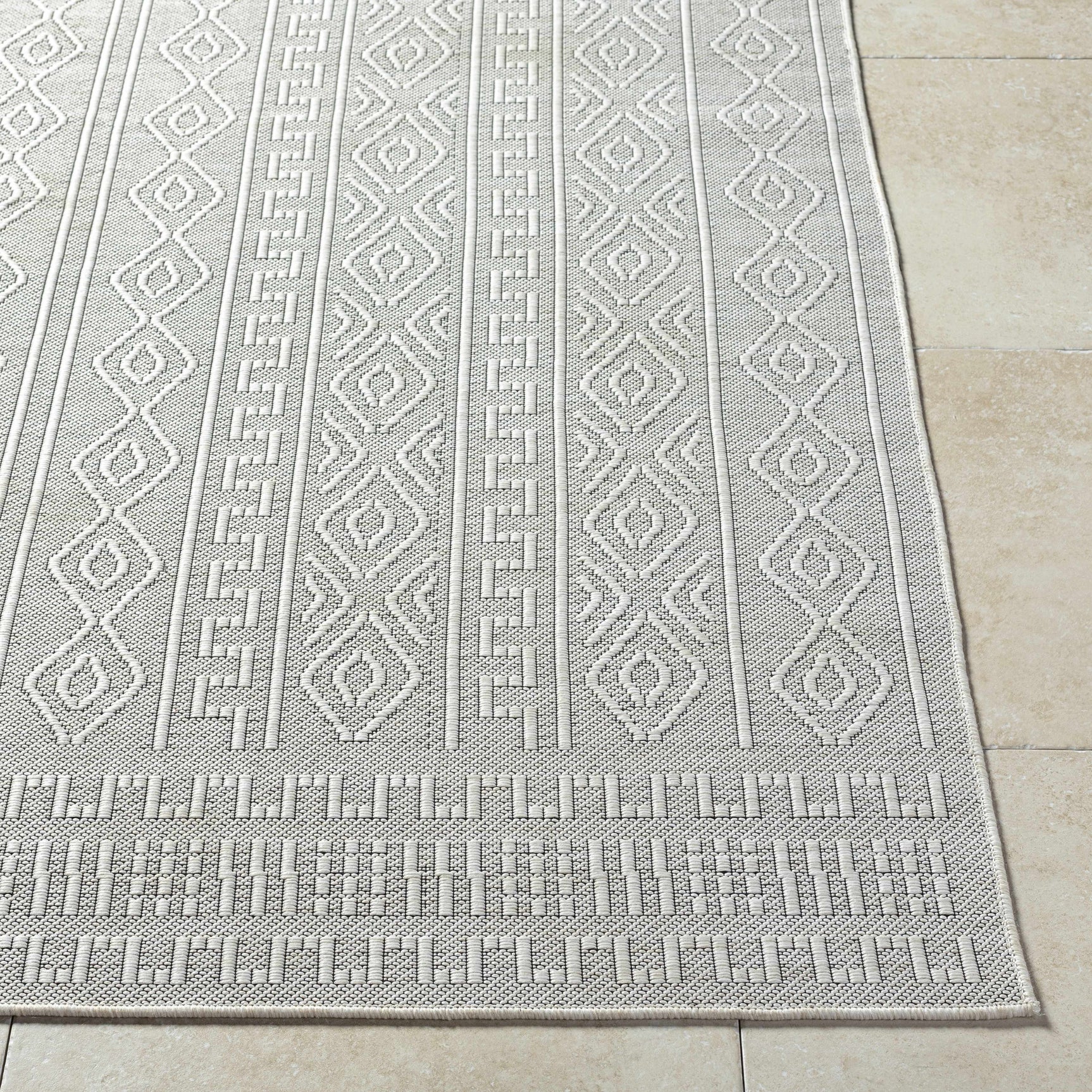 Nuela Light Gray Outdoor Area Rug - Clearance - Ornate Home