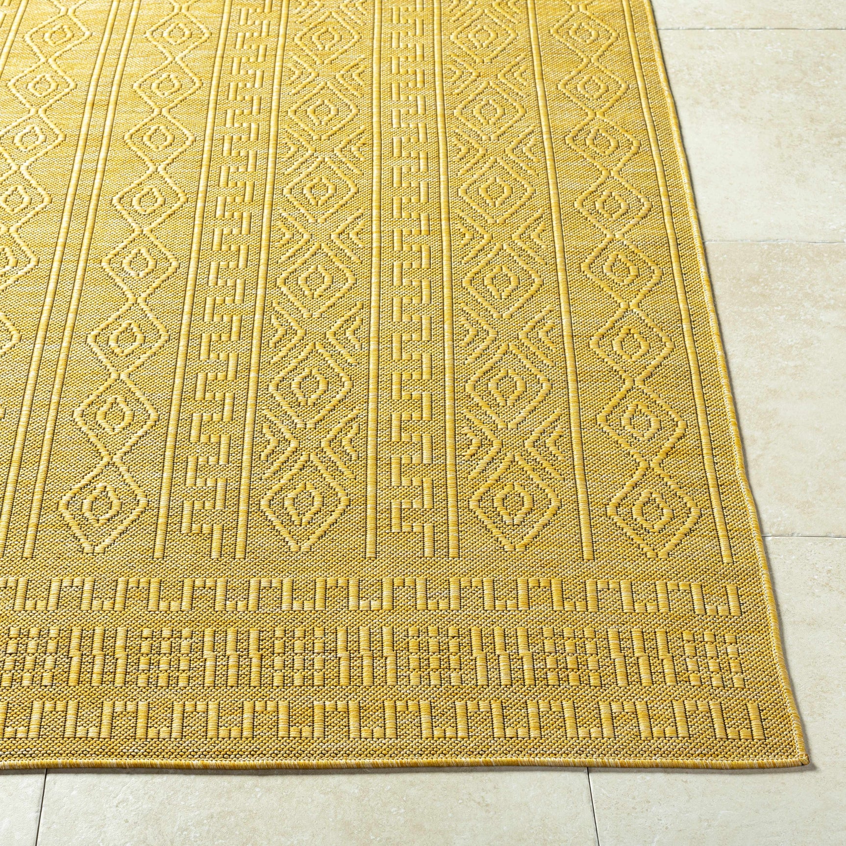 Nuela Mustard Outdoor Area Rug - Clearance - Ornate Home