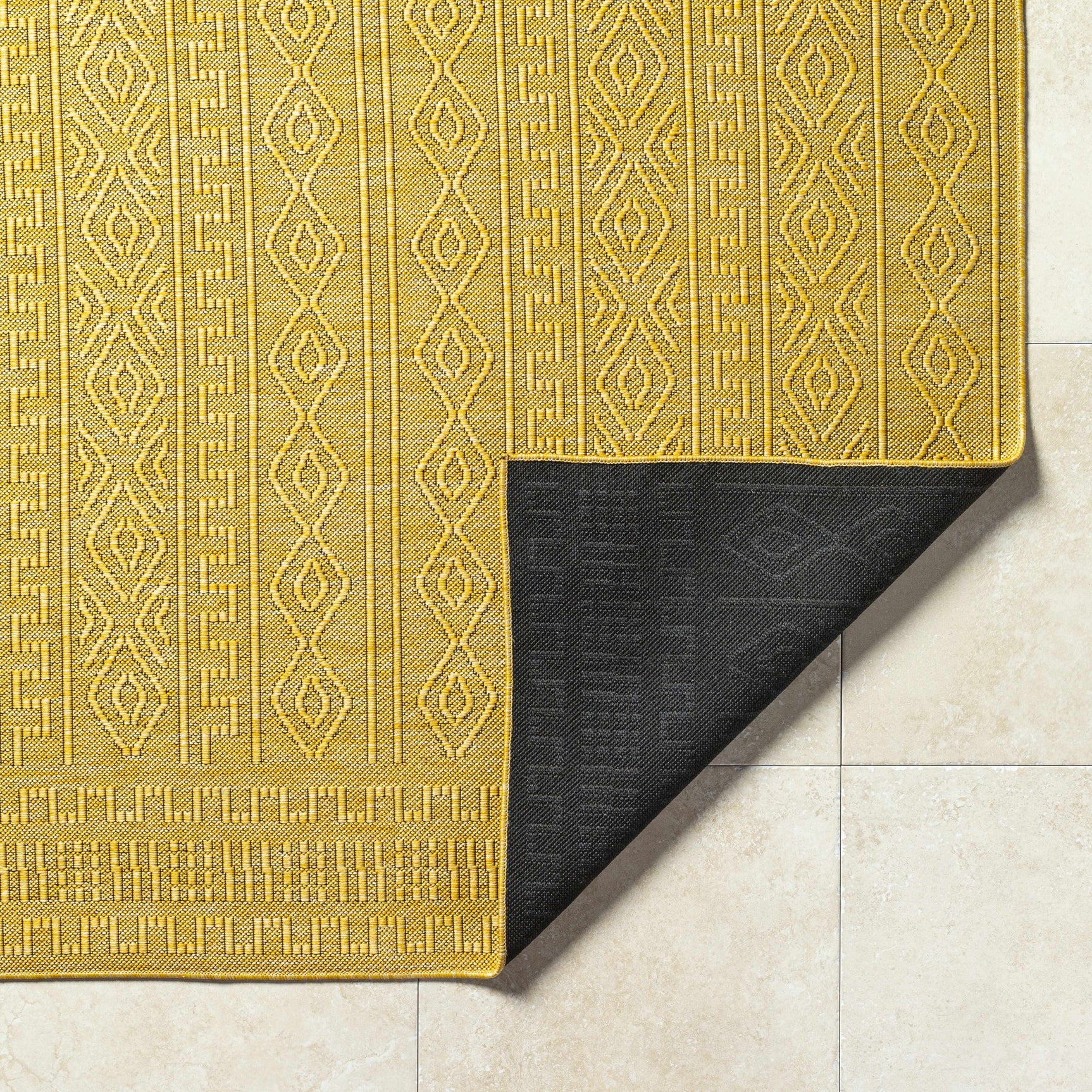 Nuela Mustard Outdoor Area Rug - Clearance - Ornate Home