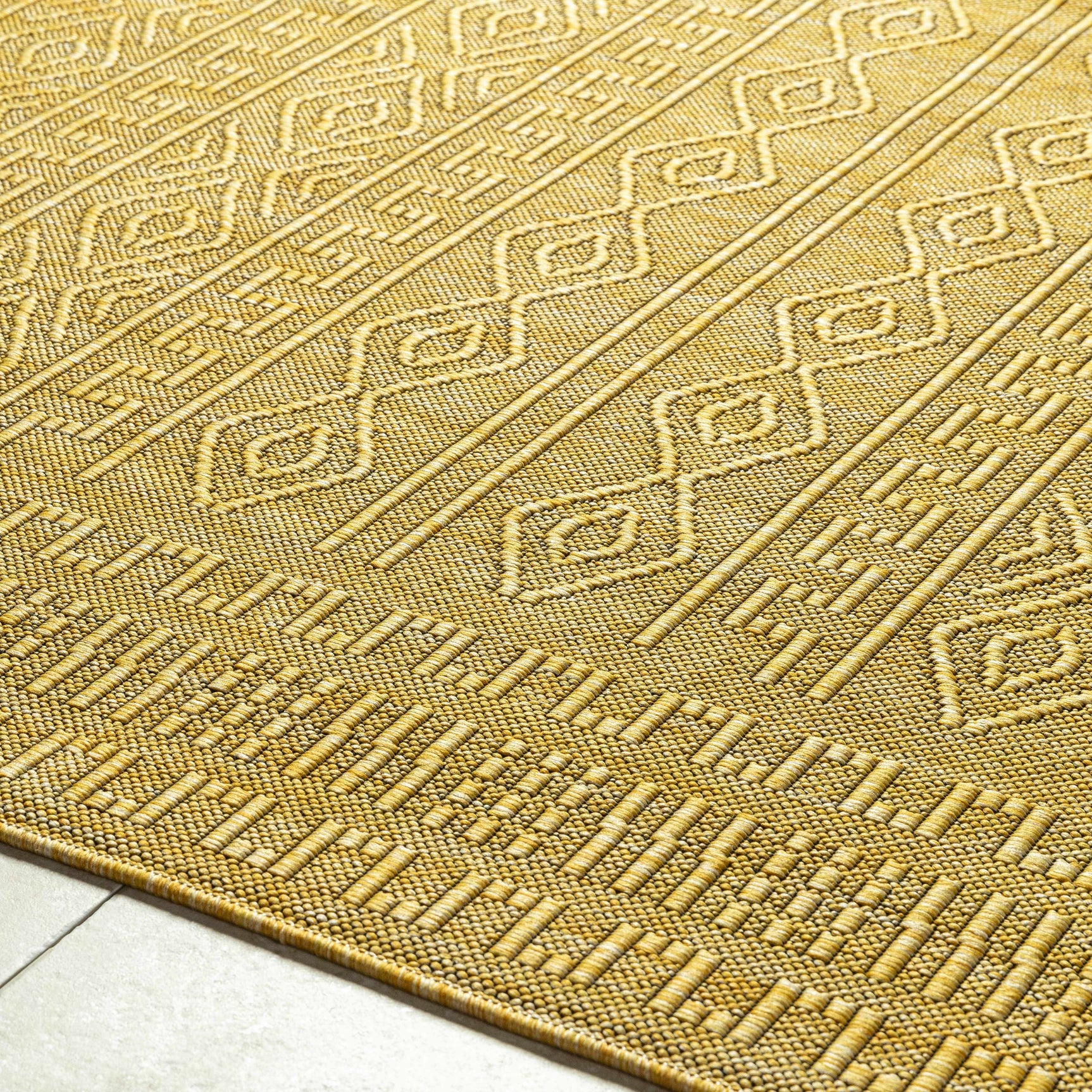 Nuela Mustard Outdoor Area Rug - Clearance - Ornate Home