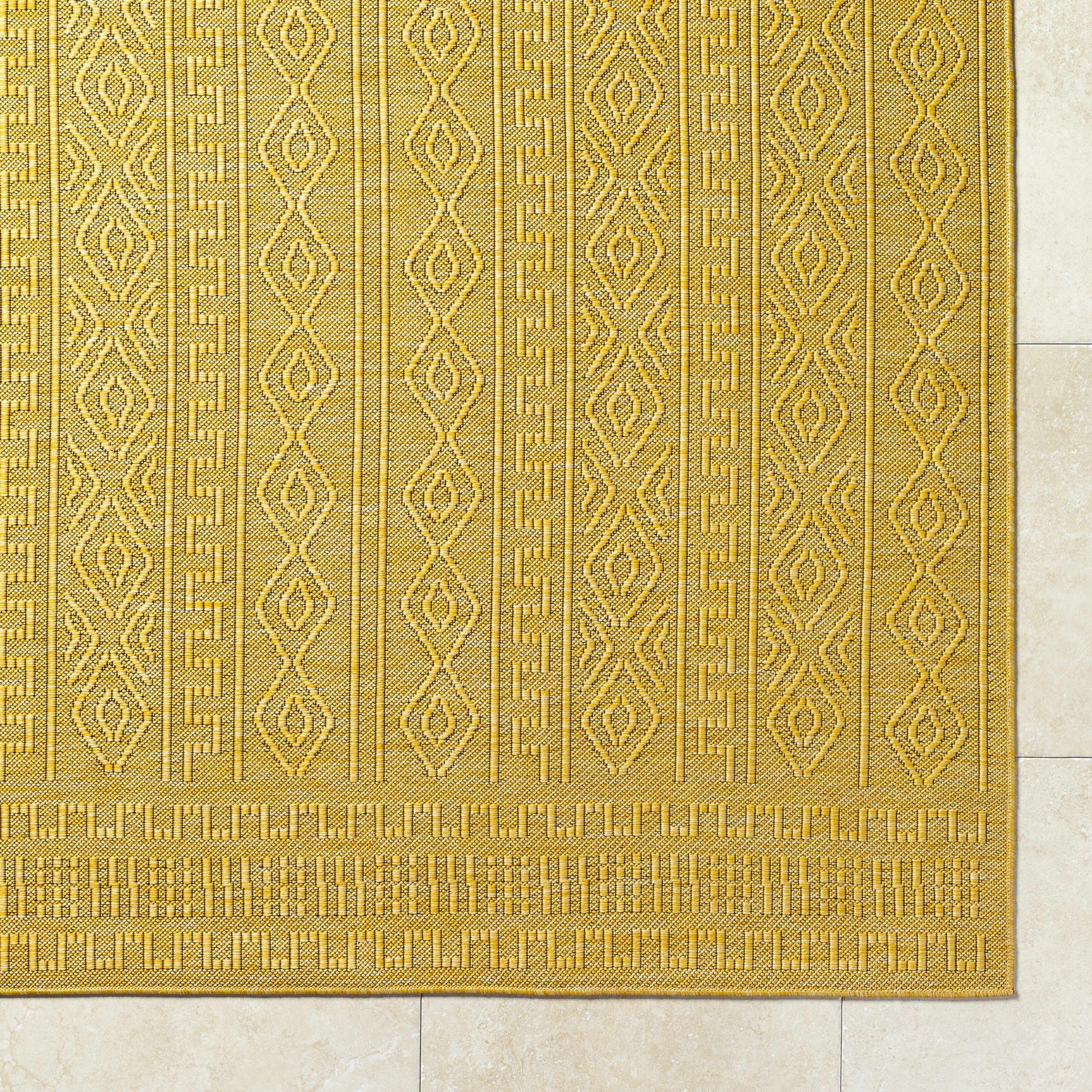 Nuela Mustard Outdoor Area Rug - Clearance - Ornate Home