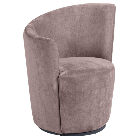 Nueva Blush Upholstered Swivel Chair Curved Backrest - Ornate Home