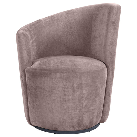 Nueva Blush Upholstered Swivel Chair Curved Backrest - Ornate Home