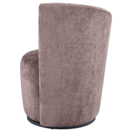 Nueva Blush Upholstered Swivel Chair Curved Backrest - Ornate Home
