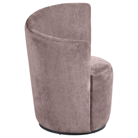 Nueva Blush Upholstered Swivel Chair Curved Backrest - Ornate Home