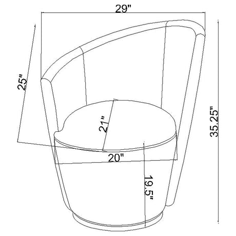 Nueva Blush Upholstered Swivel Chair Curved Backrest - Ornate Home