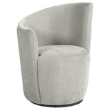 Nueva Dove Grey Upholstered Swivel Chair Curved Backrest - Ornate Home