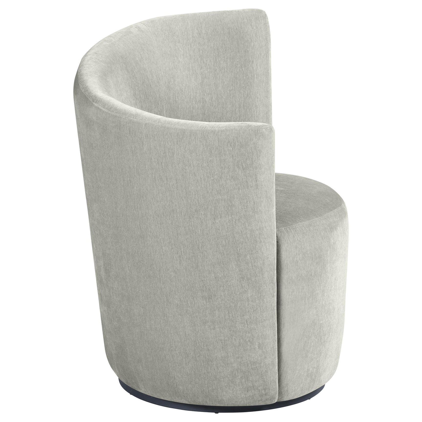Nueva Dove Grey Upholstered Swivel Chair Curved Backrest - Ornate Home