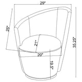 Nueva Dove Grey Upholstered Swivel Chair Curved Backrest - Ornate Home