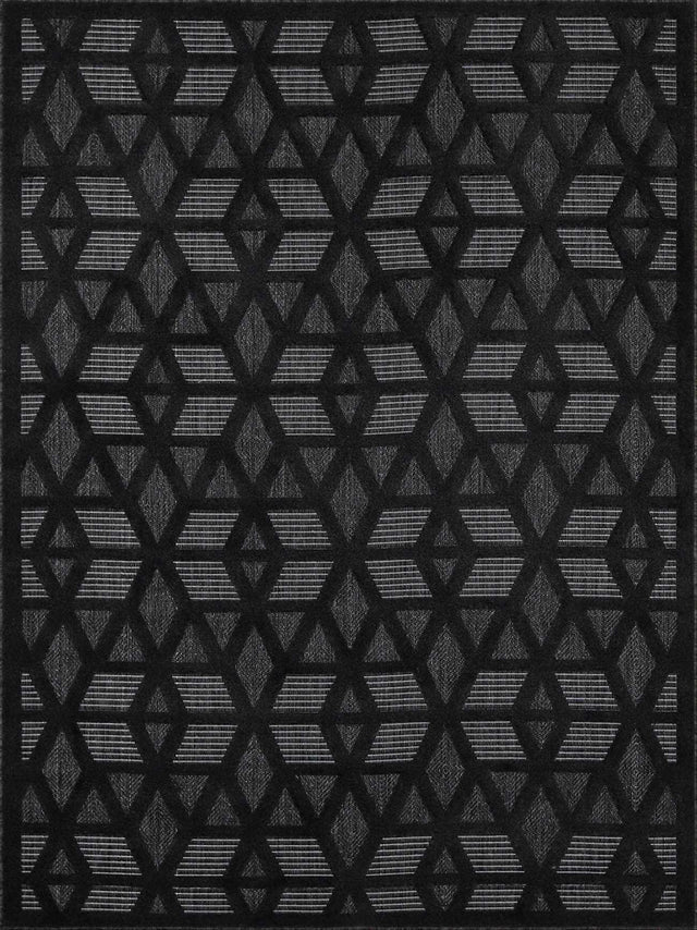 Nuri Black Outdoor Rug - Clearance - Ornate Home