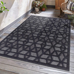Nuri Black Outdoor Rug - Clearance - Ornate Home