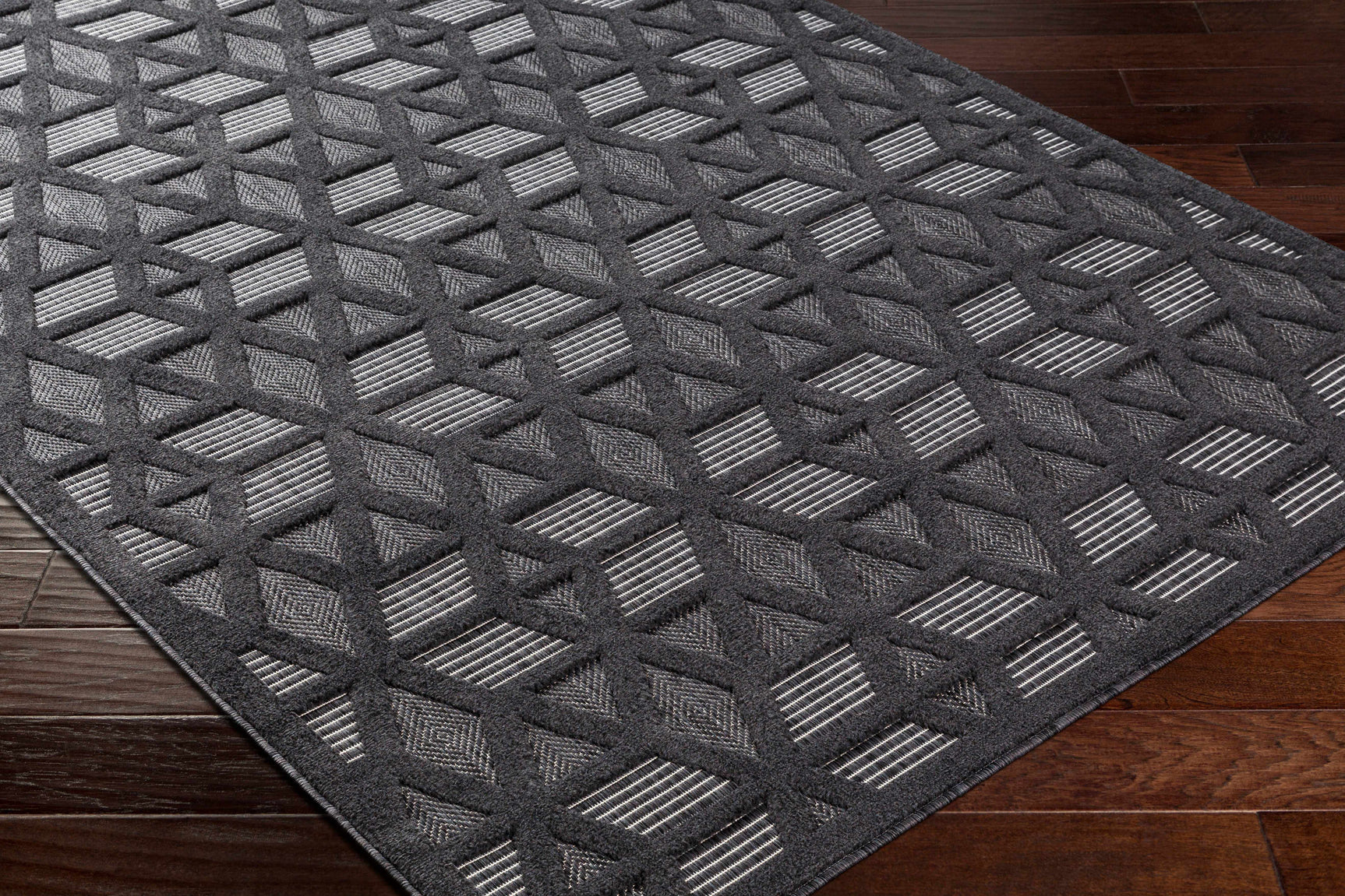 Nuri Black Outdoor Rug - Clearance - Ornate Home
