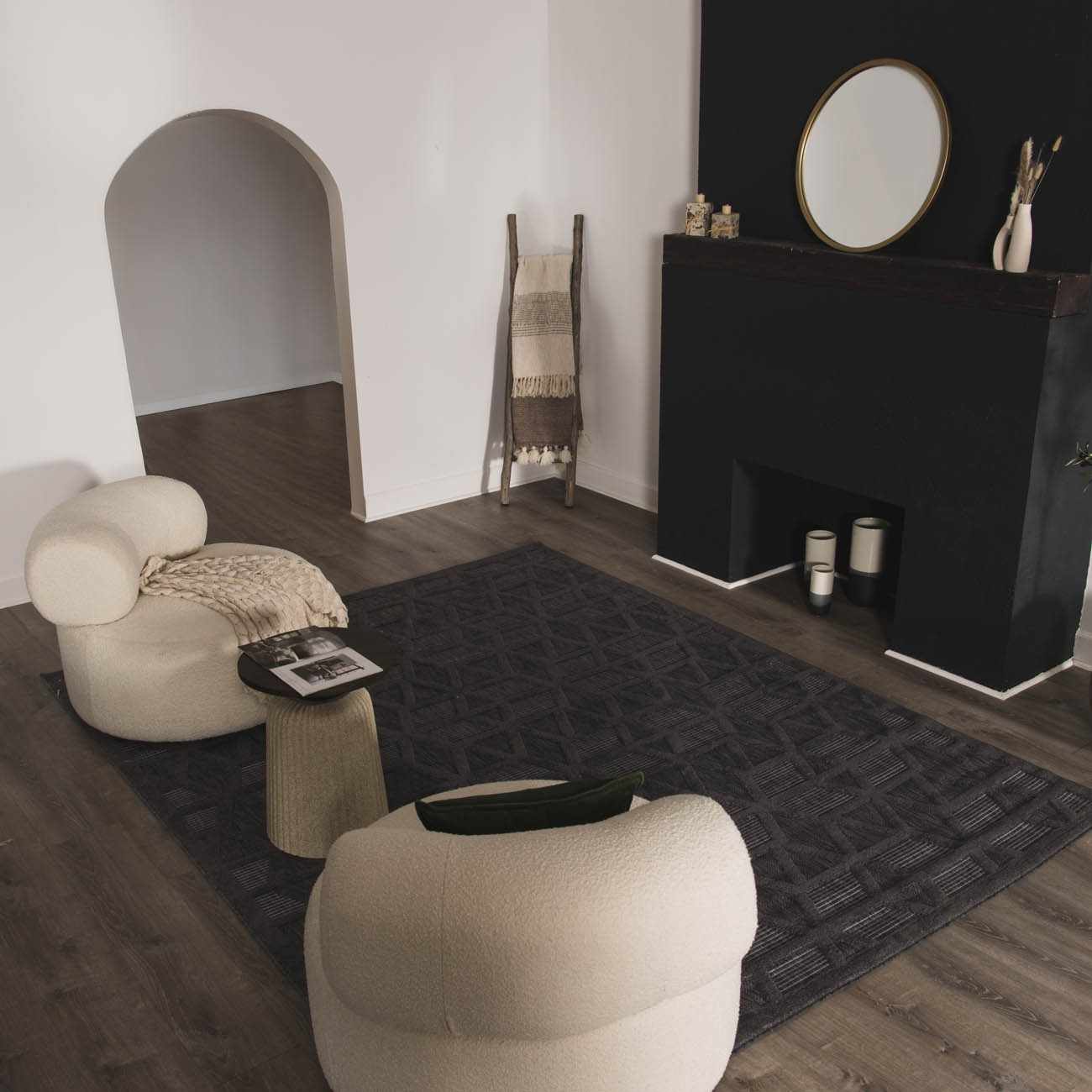 Nuri Black Outdoor Rug - Clearance - Ornate Home