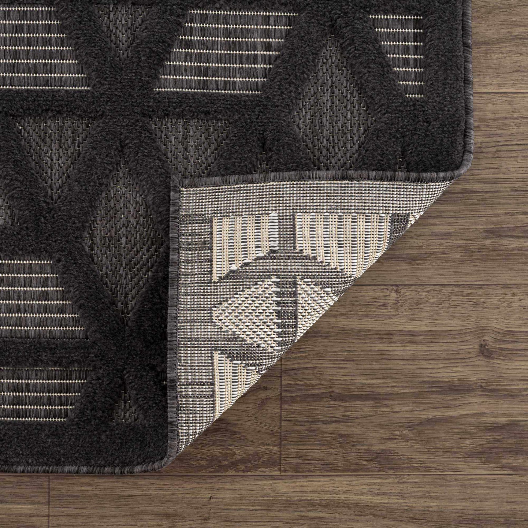 Nuri Black Outdoor Rug - Clearance - Ornate Home