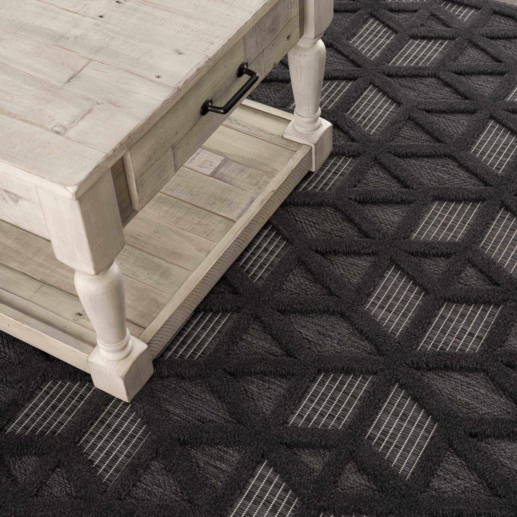 Nuri Black Outdoor Rug - Clearance - Ornate Home