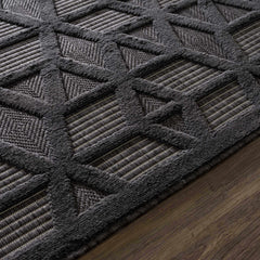 Nuri Black Outdoor Rug - Clearance - Ornate Home