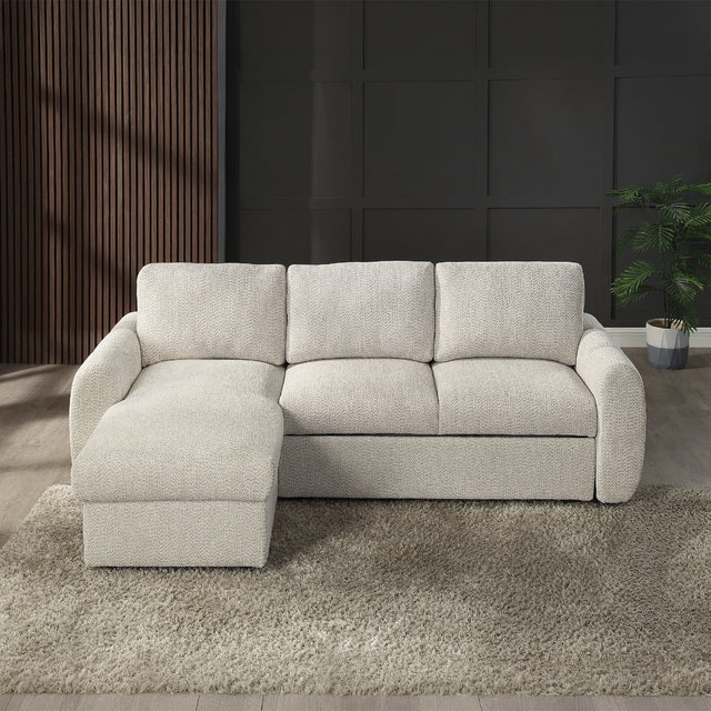 Nuriel Beige Reversible Sectional Sofa W/Sleeper & Storage - Ornate Home