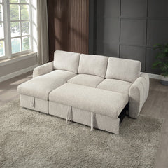 Nuriel Beige Reversible Sectional Sofa W/Sleeper & Storage - Ornate Home