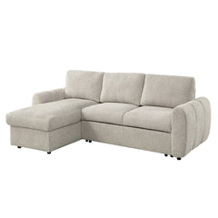 Nuriel Beige Reversible Sectional Sofa W/Sleeper & Storage - Ornate Home