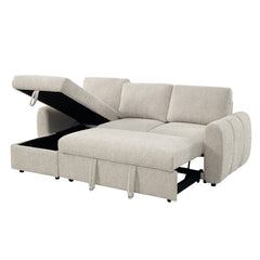 Nuriel Beige Reversible Sectional Sofa W/Sleeper & Storage - Ornate Home