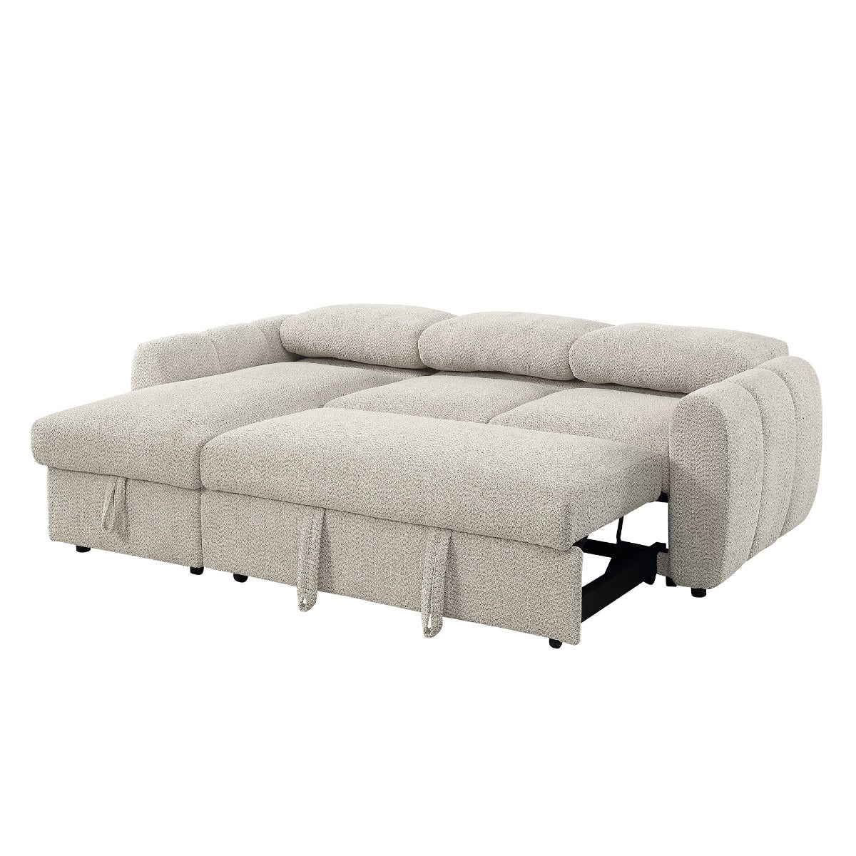 Nuriel Beige Reversible Sectional Sofa W/Sleeper & Storage - Ornate Home
