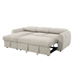 Nuriel Beige Reversible Sectional Sofa W/Sleeper & Storage - Ornate Home