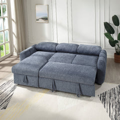Nuriel Blue Reversible Sectional Sofa W/Sleeper & Storage - Ornate Home