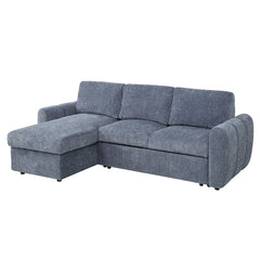 Nuriel Blue Reversible Sectional Sofa W/Sleeper & Storage - Ornate Home