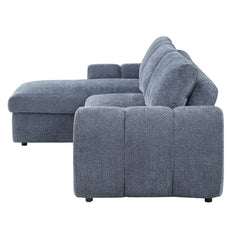 Nuriel Blue Reversible Sectional Sofa W/Sleeper & Storage - Ornate Home