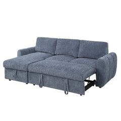 Nuriel Blue Reversible Sectional Sofa W/Sleeper & Storage - Ornate Home