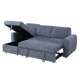Nuriel Blue Reversible Sectional Sofa W/Sleeper & Storage - Ornate Home