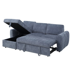 Nuriel Blue Reversible Sectional Sofa W/Sleeper & Storage - Ornate Home