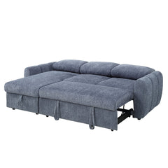 Nuriel Blue Reversible Sectional Sofa W/Sleeper & Storage - Ornate Home
