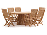 Nusa Natural 7 Piece Outdoor Dining Set - Ornate Home