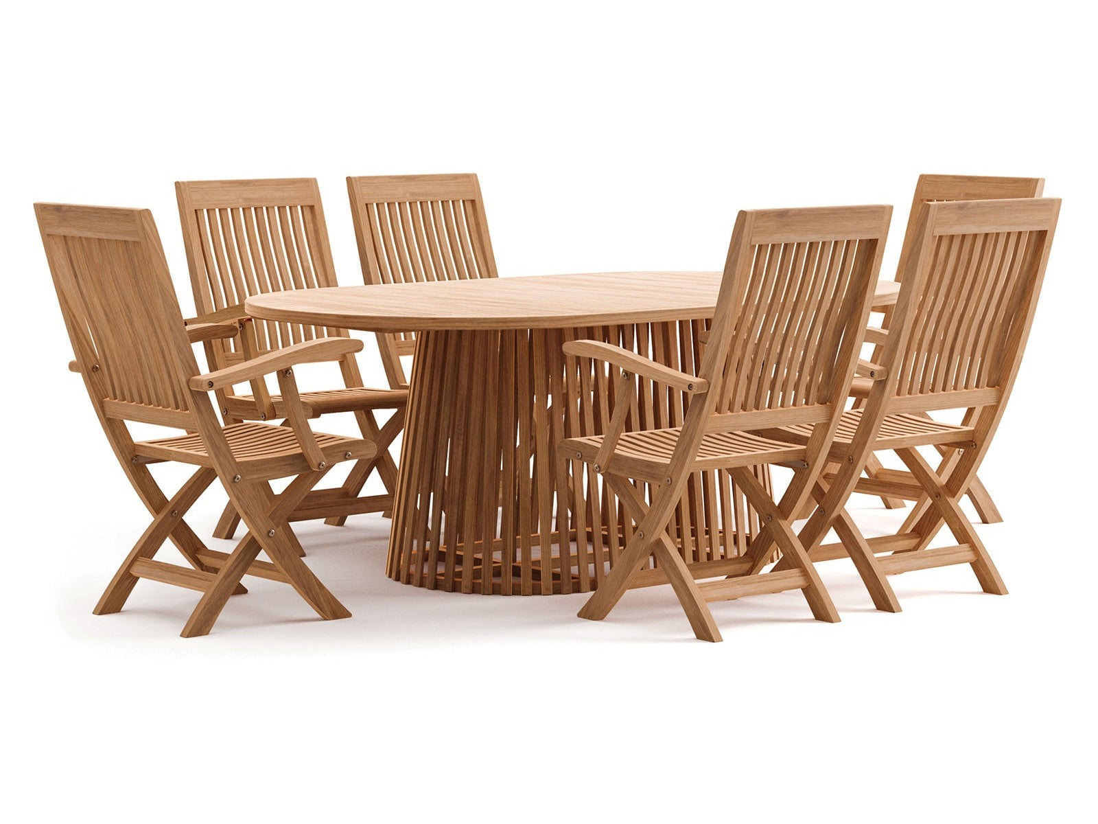 Nusa Natural 7 Piece Outdoor Dining Set - Ornate Home