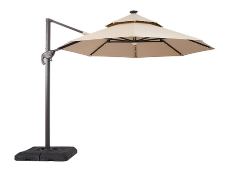 Nuti Beige Round Umbrella w/Base - Ornate Home