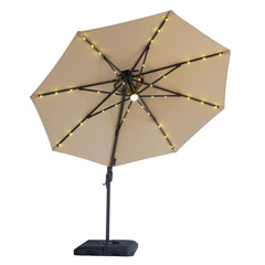 Nuti Beige Round Umbrella w/Base - Ornate Home