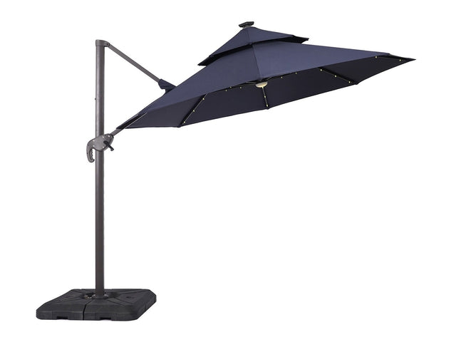 Nuti Blue Round Umbrella w/ Base - Ornate Home