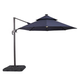 Nuti Blue Round Umbrella w/ Base - Ornate Home