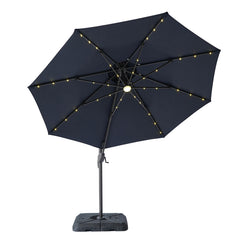Nuti Blue Round Umbrella w/ Base - Ornate Home