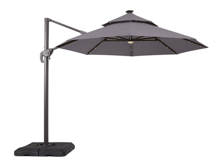 Nuti Gray Round Umbrella w/ Base - Ornate Home