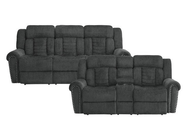 Nutmeg Charcoal Gray Sofa & Loveseat - Ornate Home